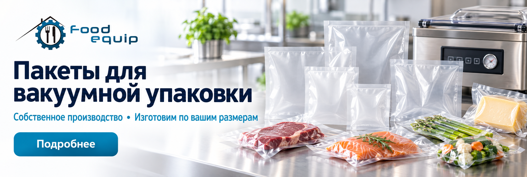 Пакеты для вакуумной упаковки — собственное производство Food Equip