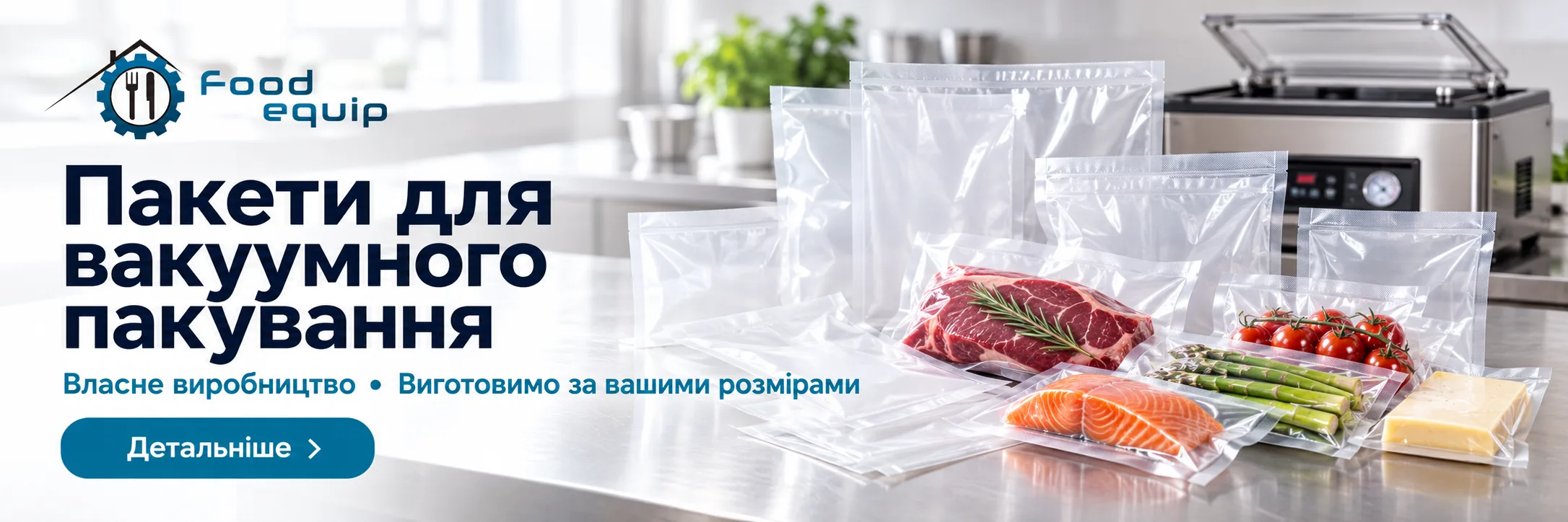 Пакети для вакуумного пакування — власне виробництво Food Equip