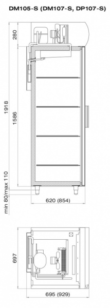 Шкаф холодильный ШХ-0.5 ДС (DM105-S)