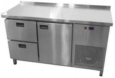 Холодильний стіл 1400x600x850 Tehma  з 1 дверима та 2 ящиками